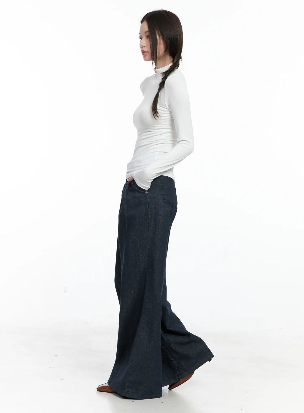 Basic Mock Neck Long Sleeve Top CO503