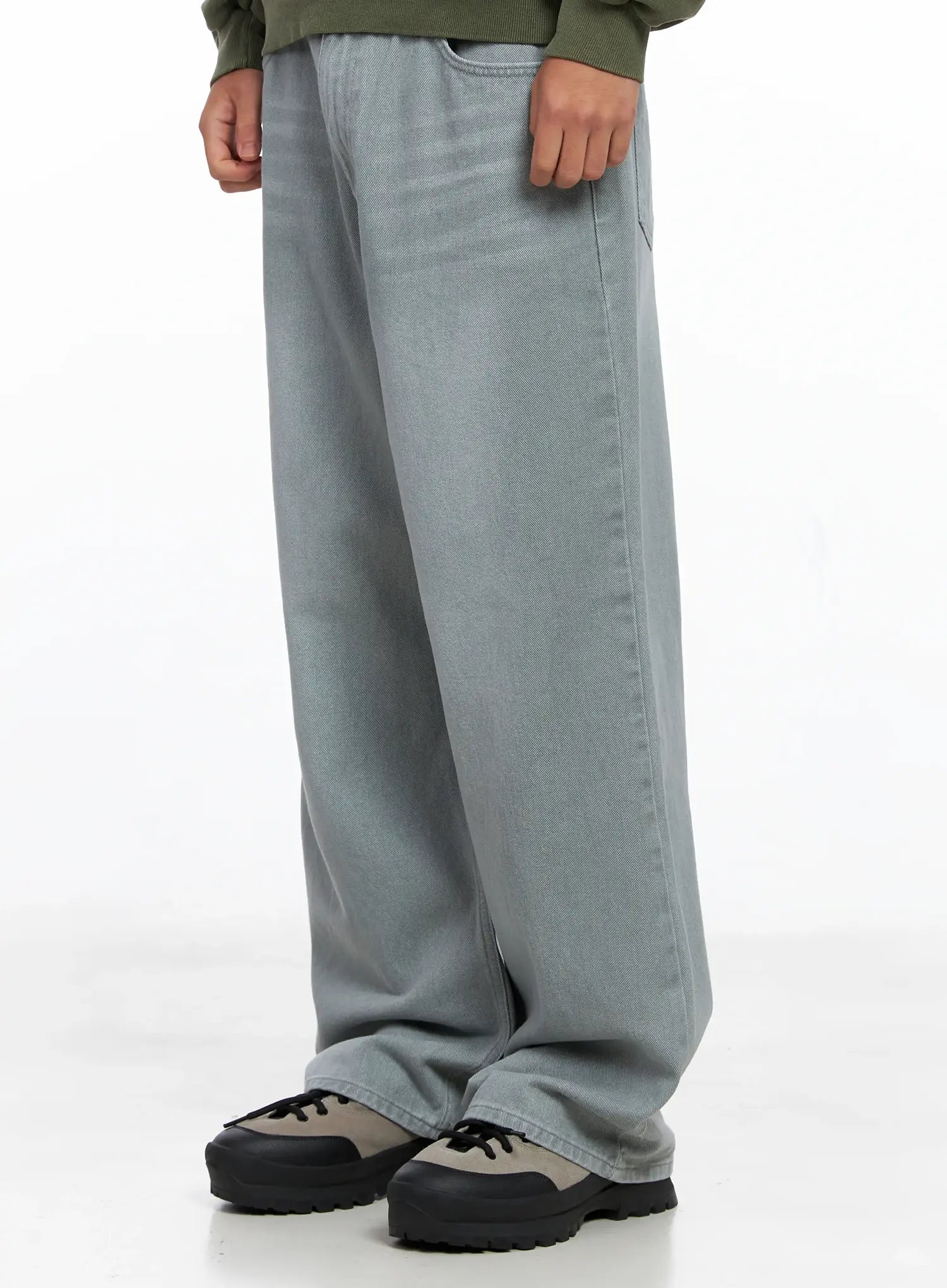 Men's Casual Vintage Washed Wide-Leg Jeans IS509