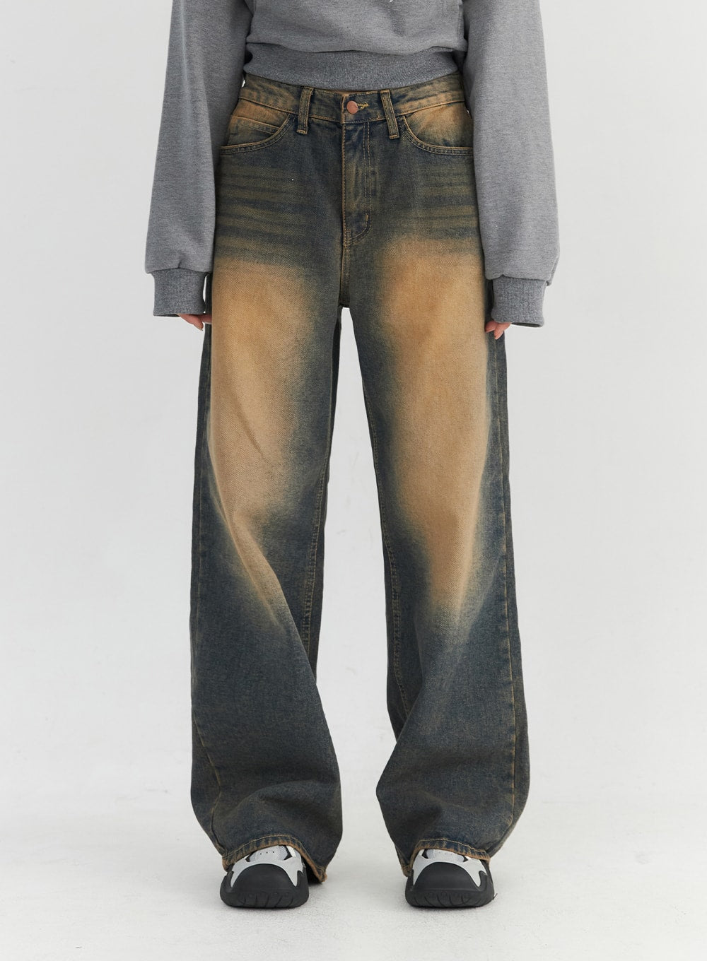 Vintage Washed Wide Leg Jeans CO330