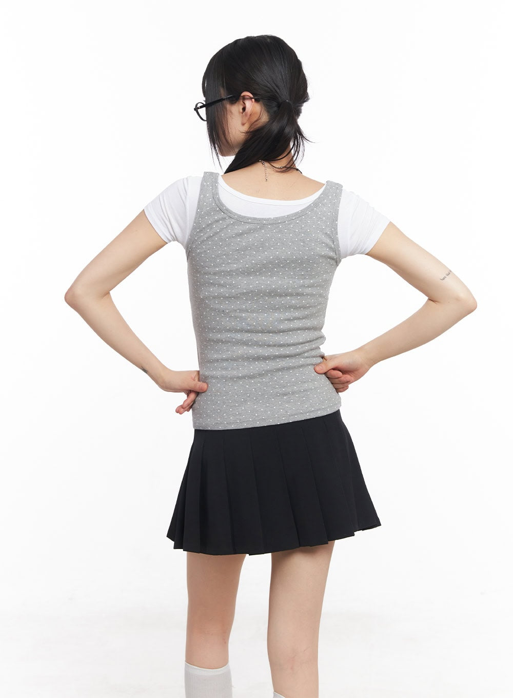 Polka Dot Slim-Fit Tank Top CY514