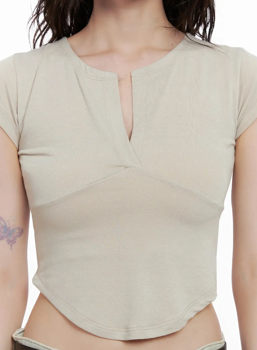 Minimalist V-Neck Crop Top IL531