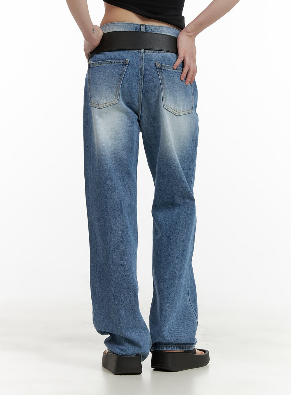 Solid Baggy Jeans CU410