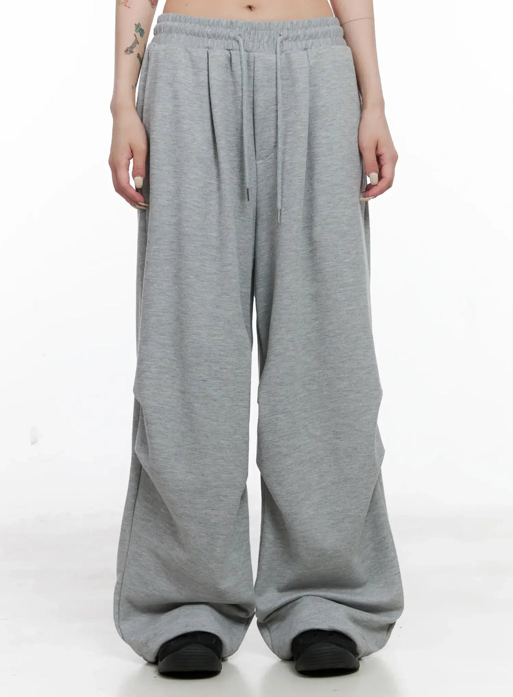 Pintuck Wide Leg Sweatpants IS508