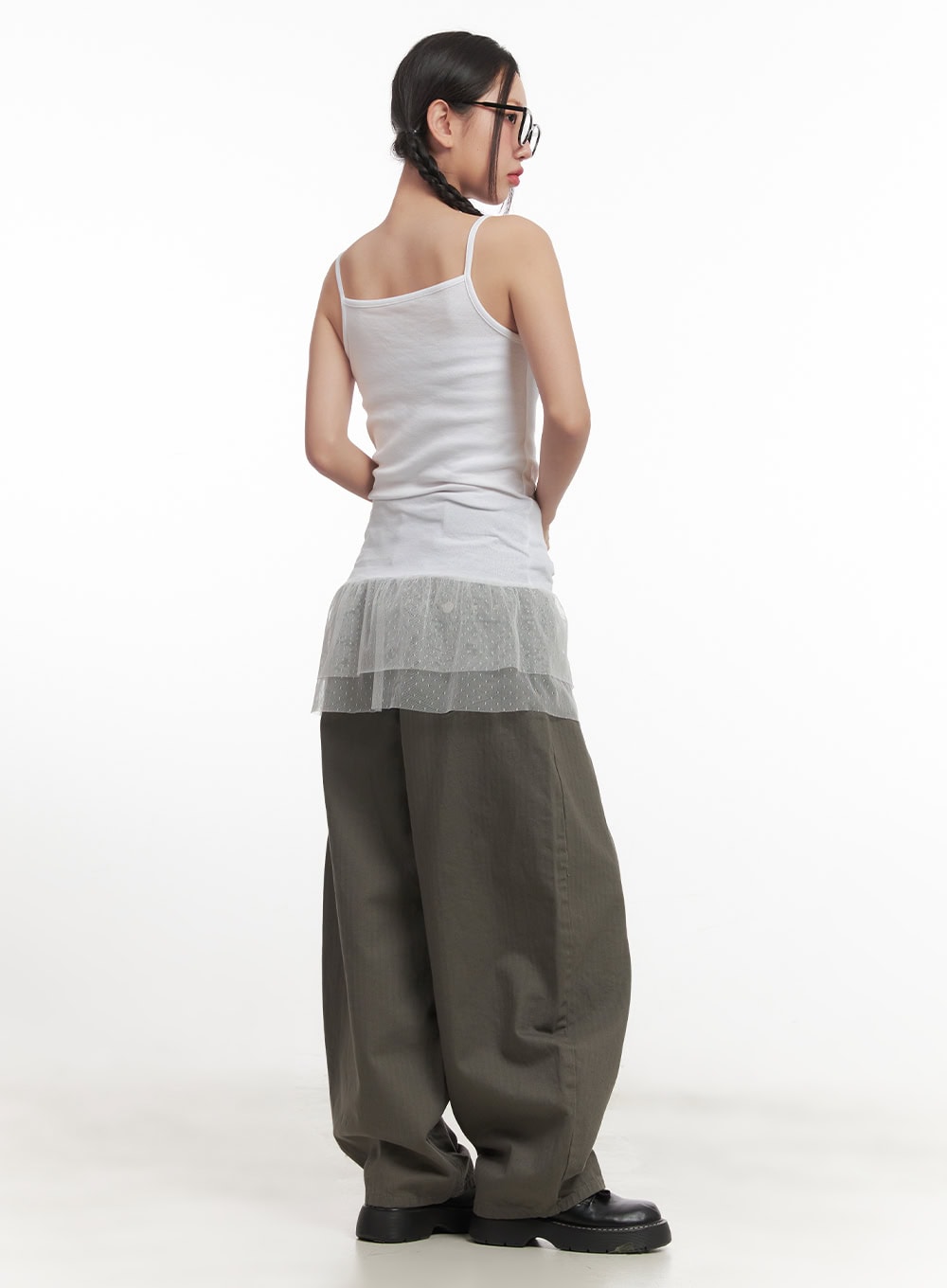 Lace Frill Square-Neck Camisole Top CF526