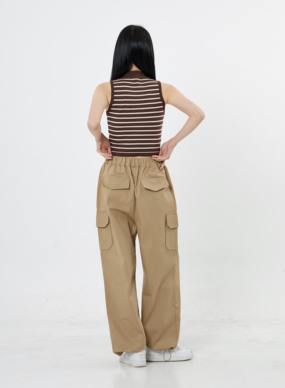 String Wide Cargo Pants OO17