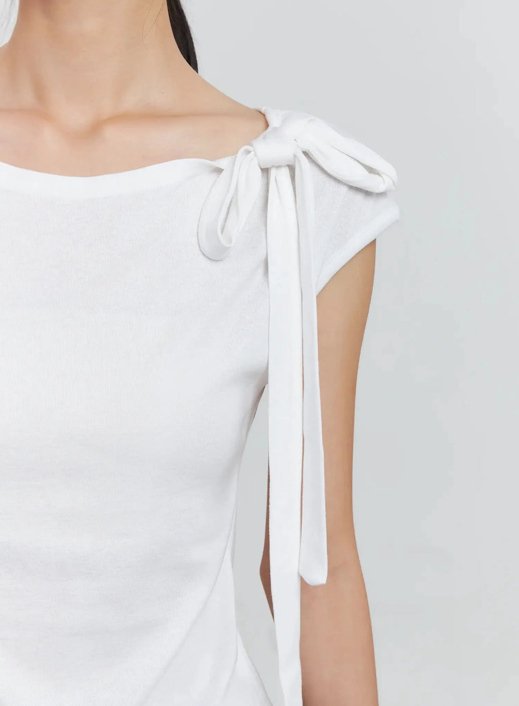 Cap Sleeve Bow Tie Top IS516