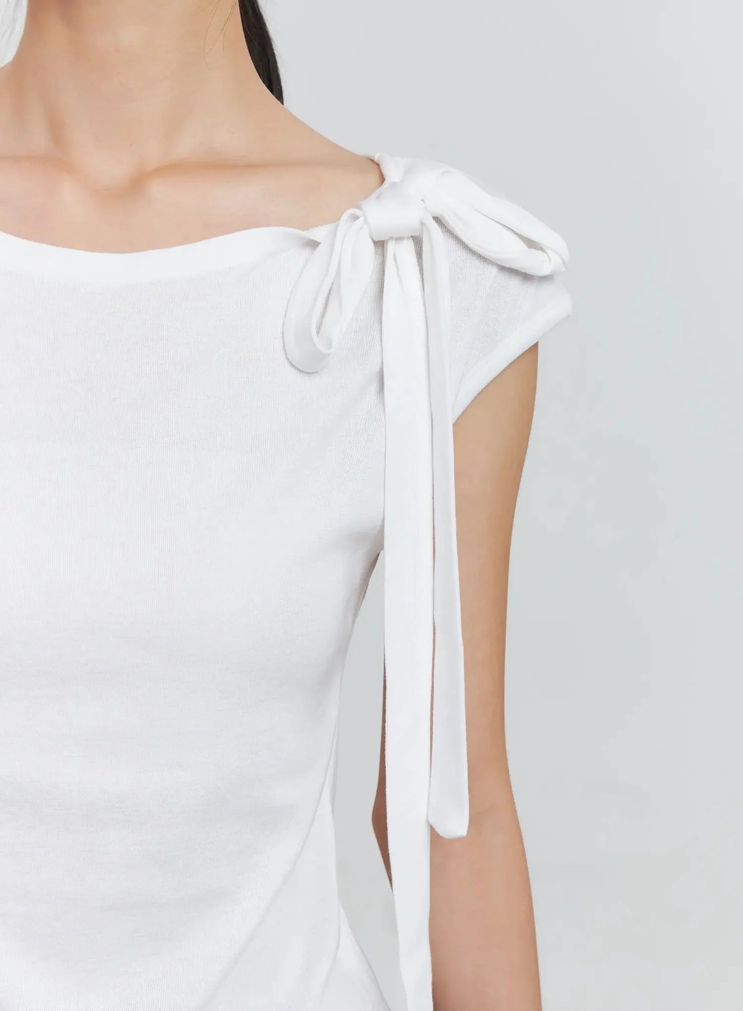 Cap Sleeve Bow Tie Top IS516