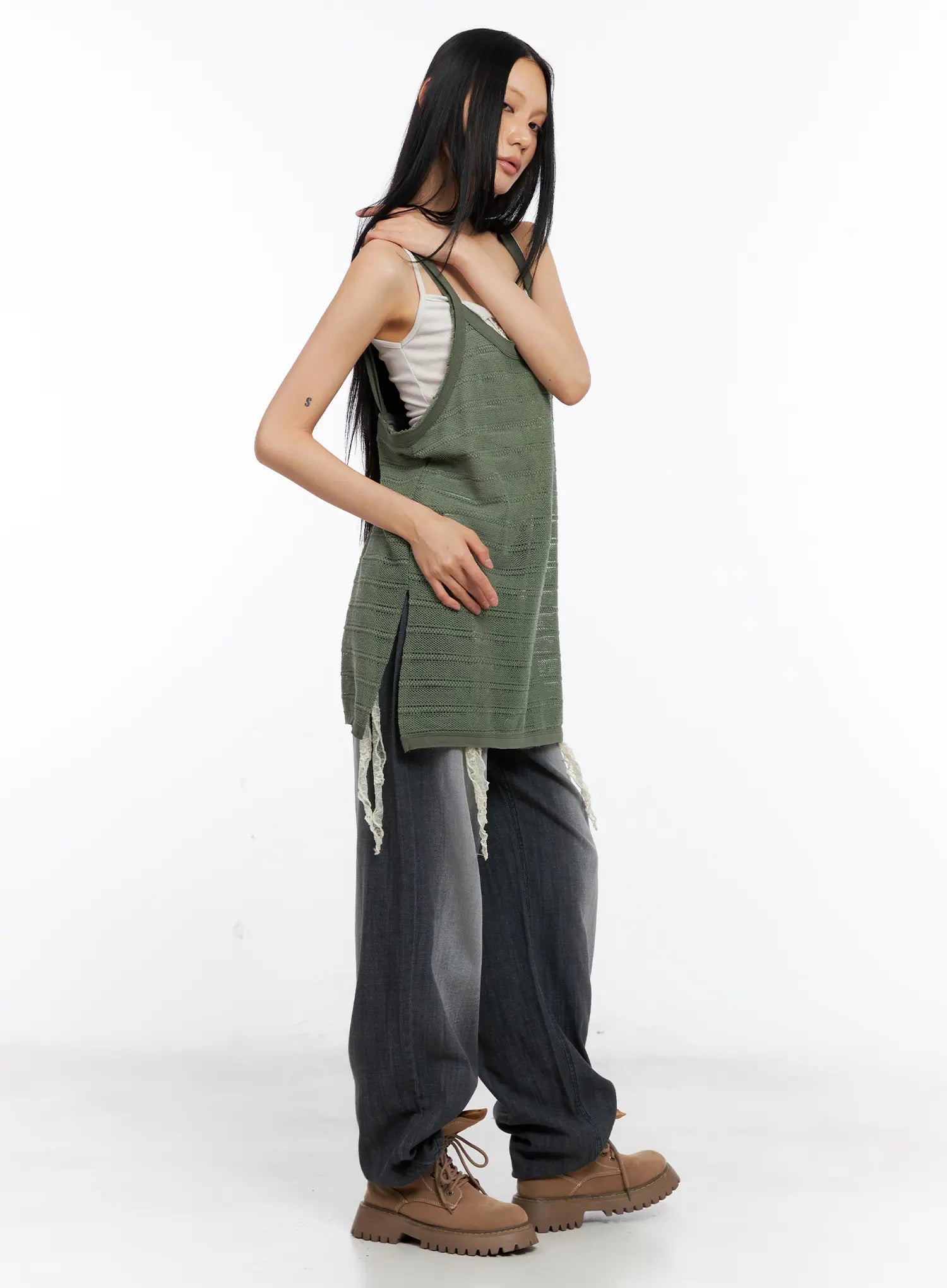 Striped Sheer Layered Tank CL529