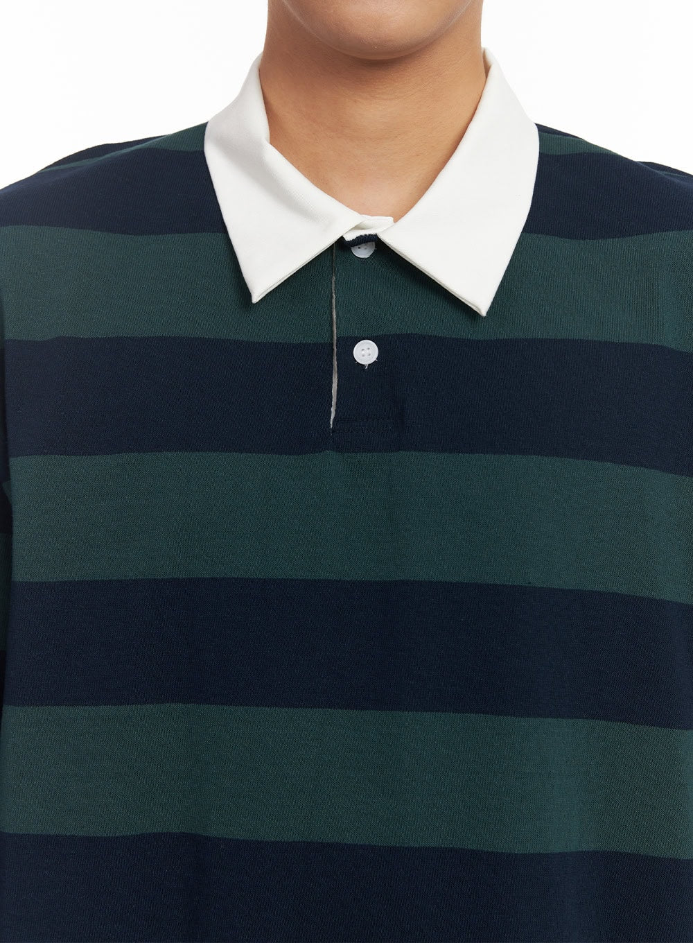 Men's Striped Long-Sleeve Collared Shirt IM514