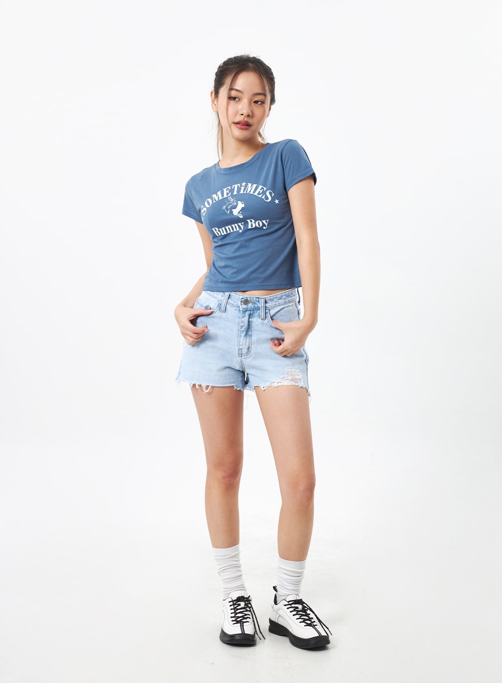 Light Wash Denim Shorts CA305