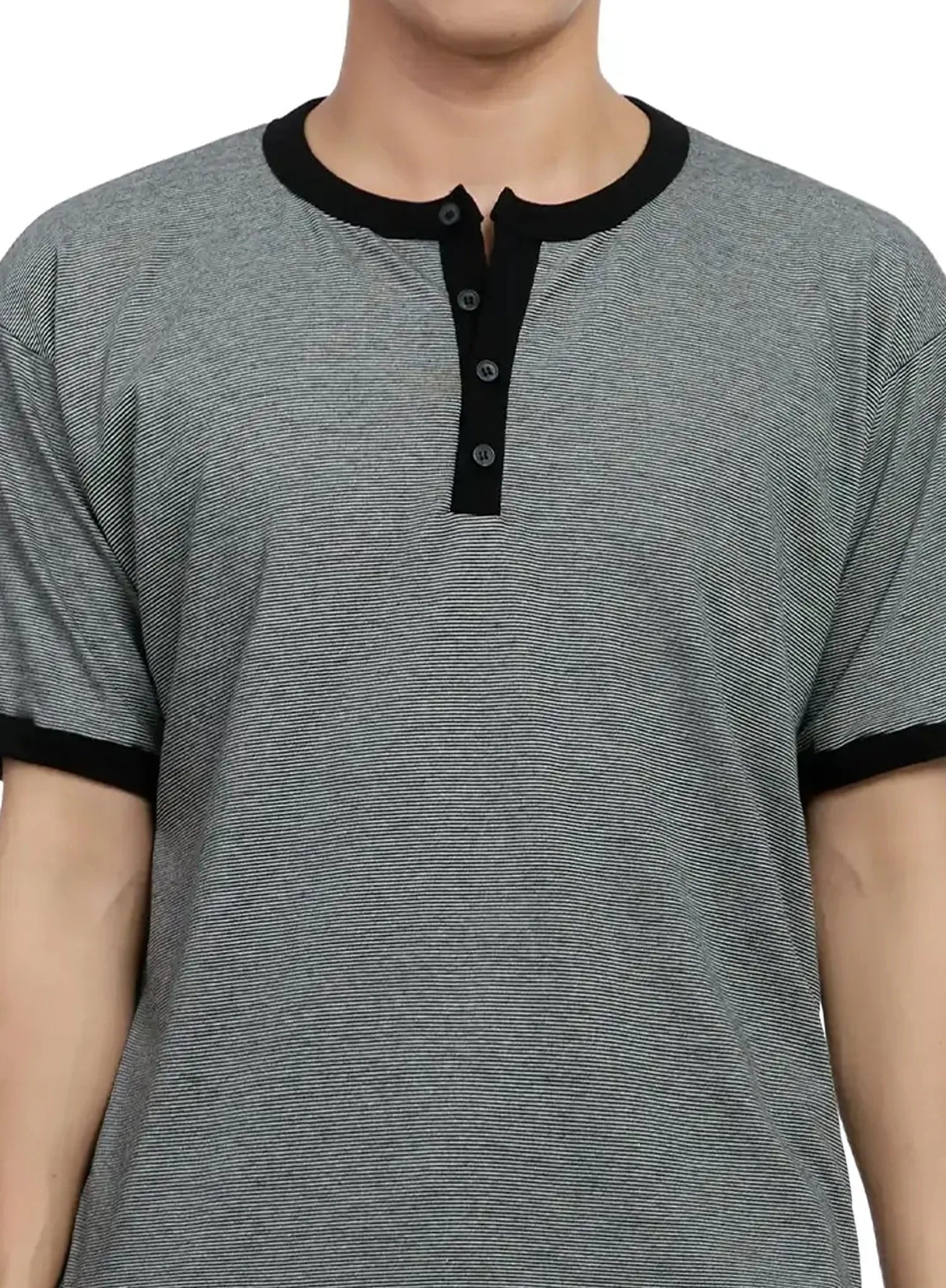 Men's Striped Henley T-shirt IG520