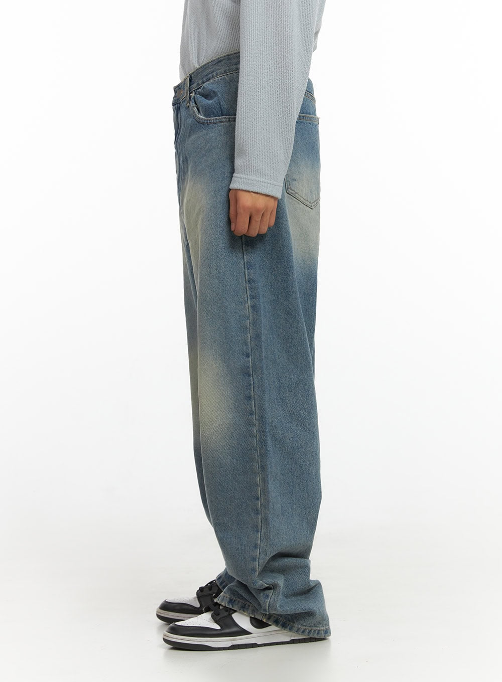 Men's Washed Wide Fit Jeans IO420