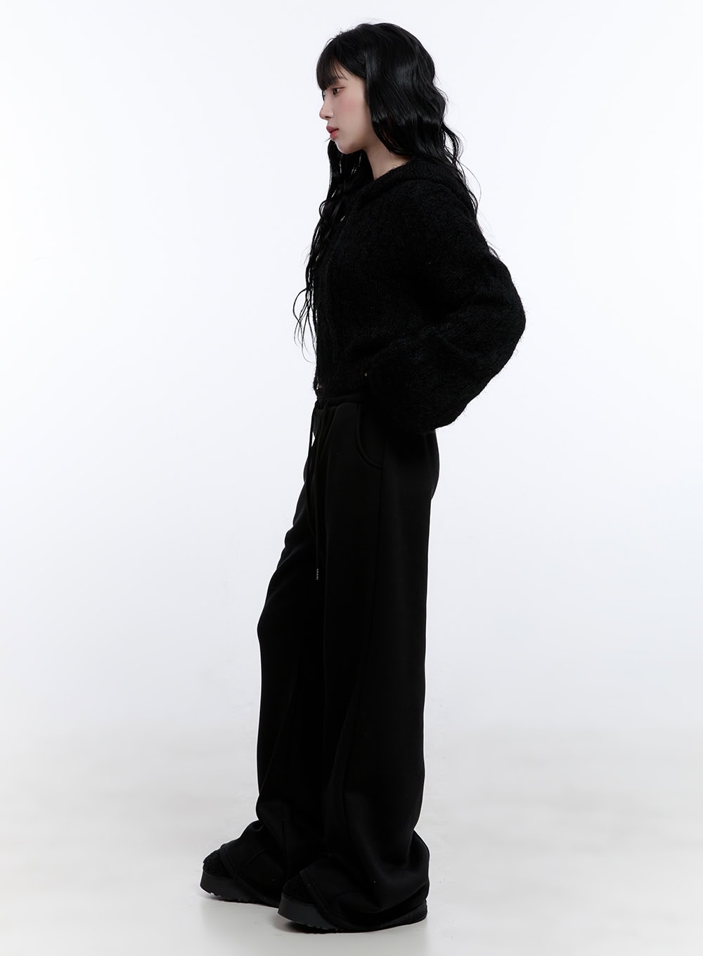 Cable Knit Cropped Hooded Cardigan CD419