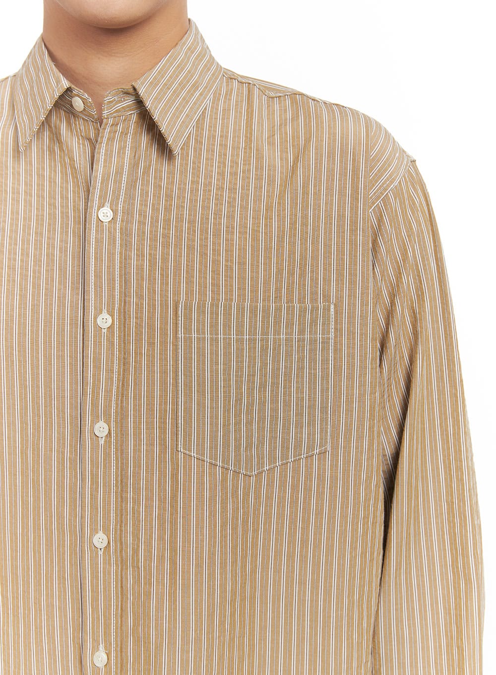 Men's Oversized Stripe Collared Shirt IM514