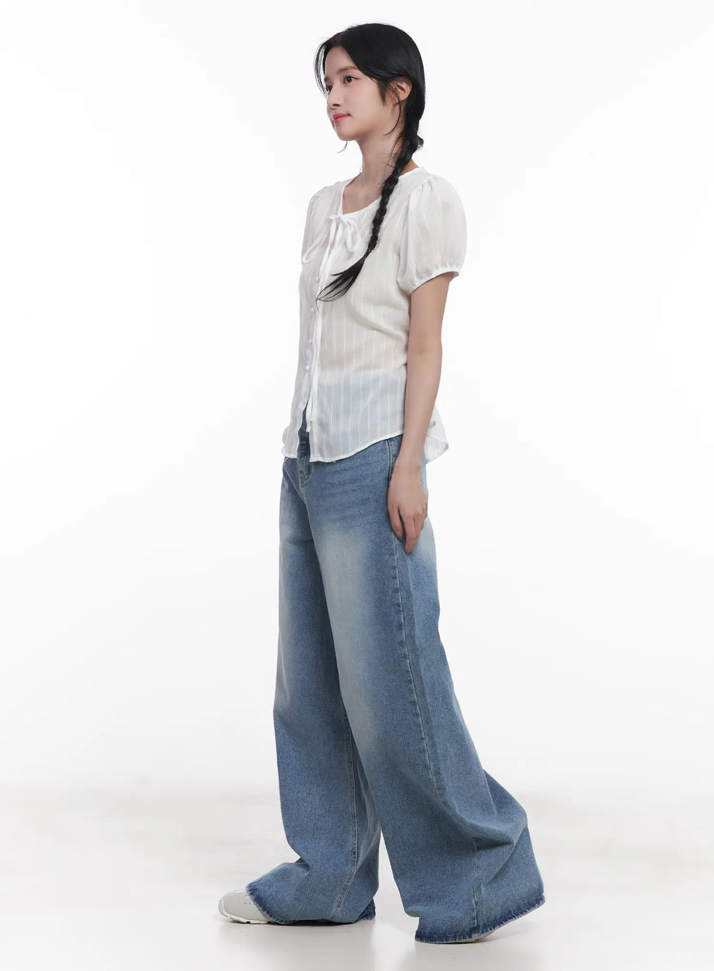Hyorin Washed Wide-Leg Jeans CU523