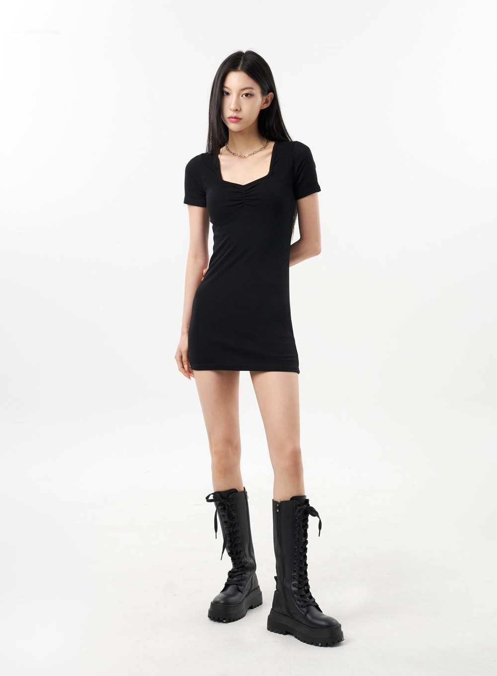 Short Sleeve Mini Dress CU309
