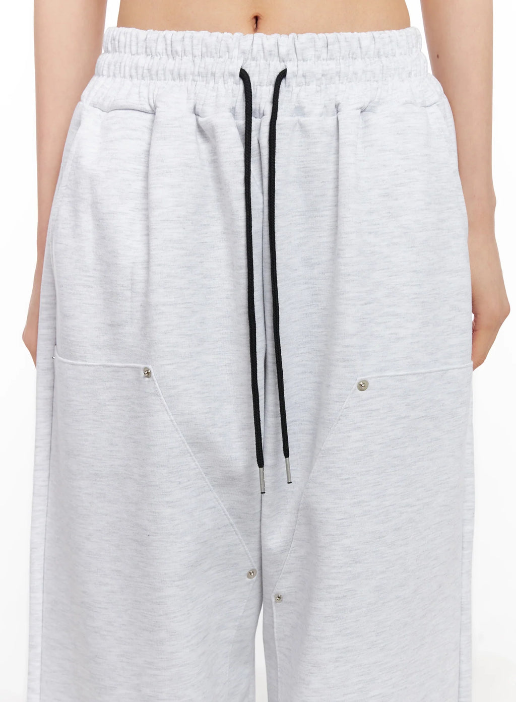 Wide-Leg Stud Accent Sweatpants IG508