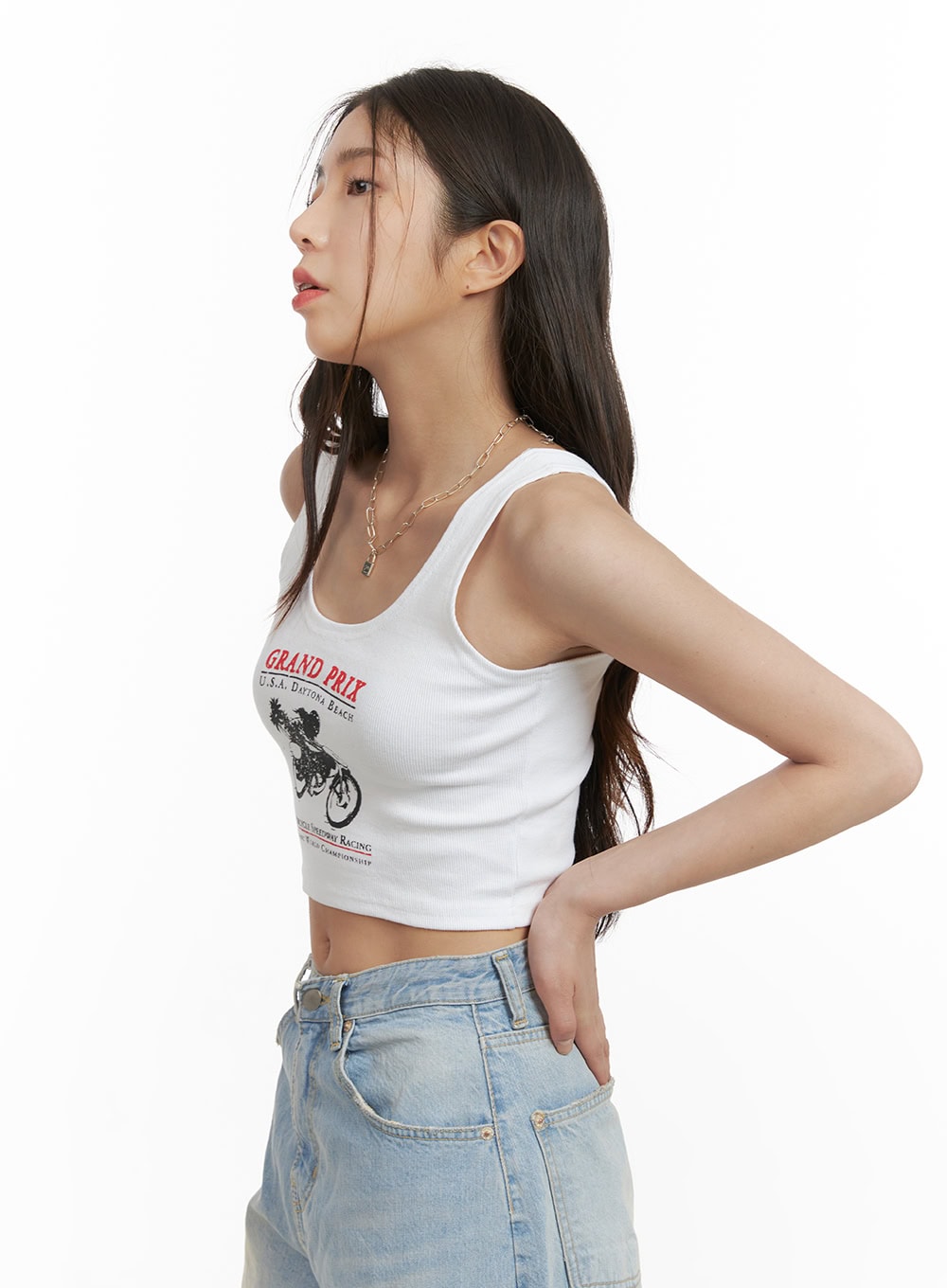 Graphic Cropped Tank Top CY417