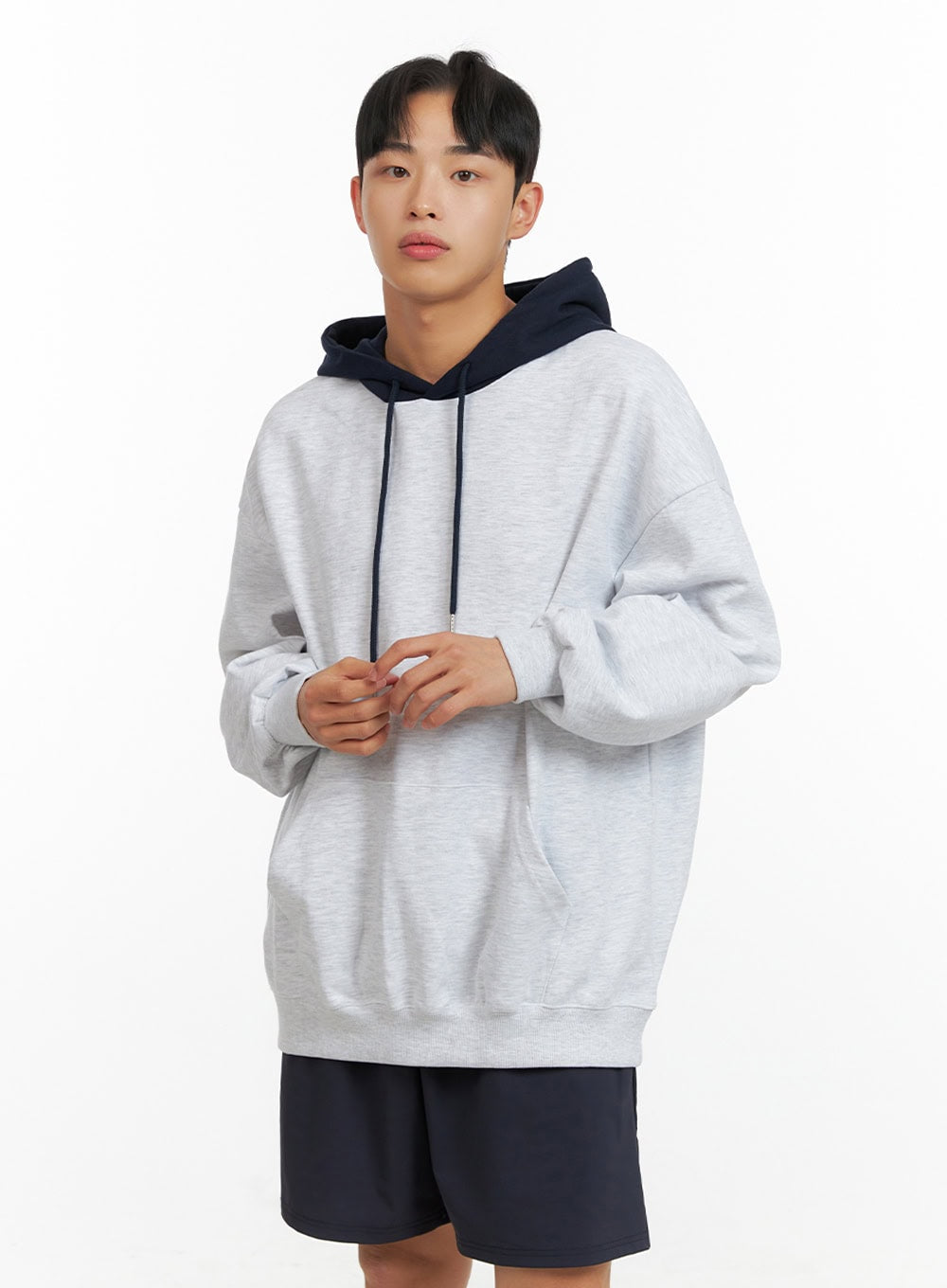 Men's Contrasting Hoodie (White) IU414