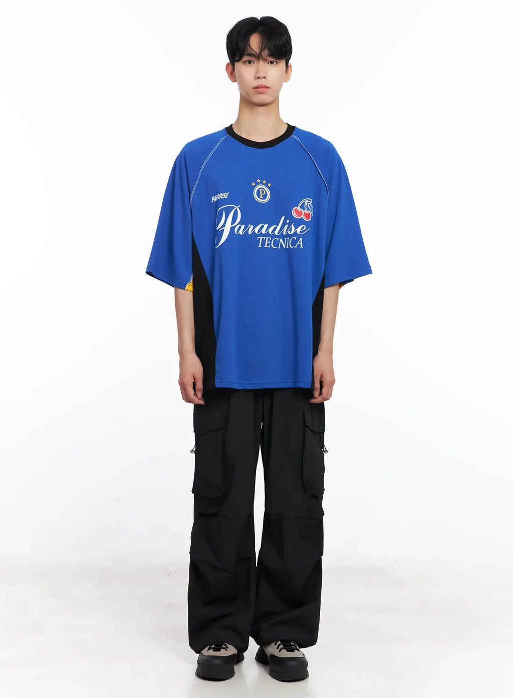 Men's Parachute Wide-Leg Cargo Pants IL504