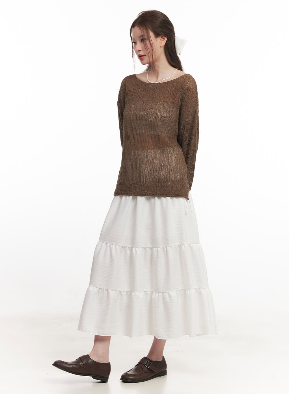 Sheer Relaxed-Fit Sweater CA502