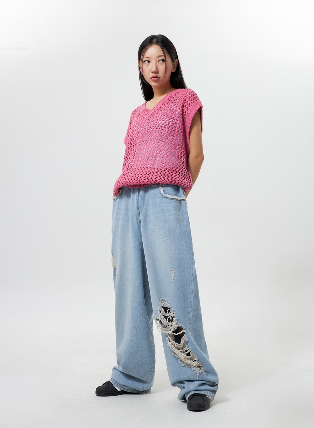 Oversized Ripped Jeans CY324