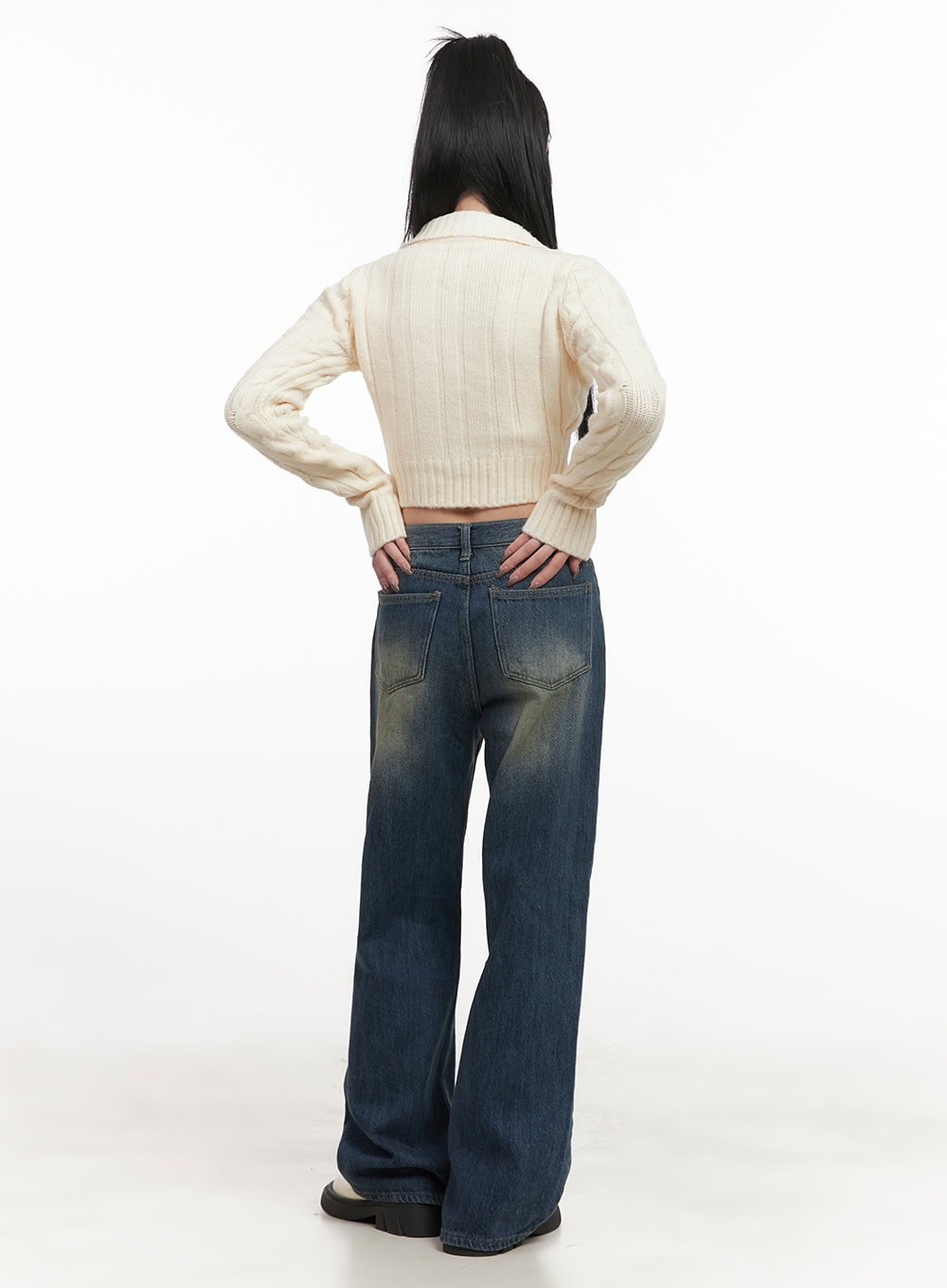 Audrey Washed Wide-Leg Jeans CJ516