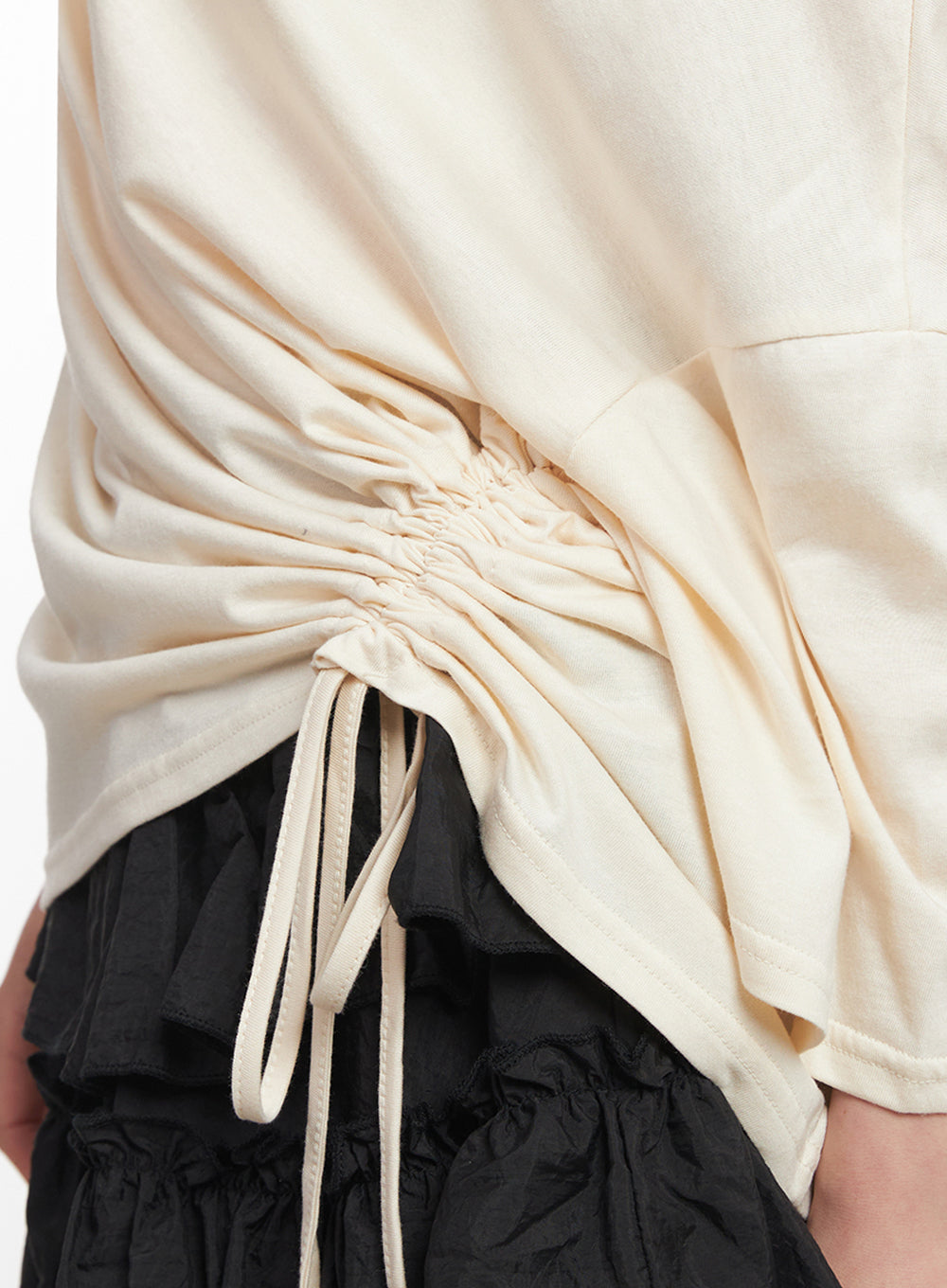 Shirred One-Shoulder Top IY516