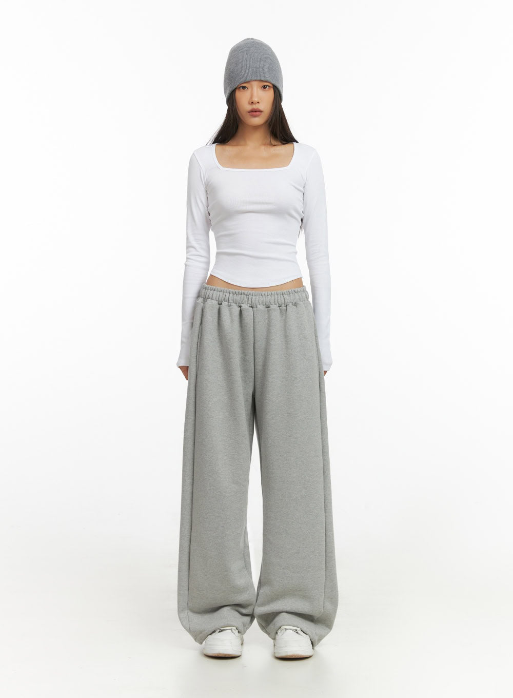 Square Neck SlimFit Long Sleeve Shirt IO409