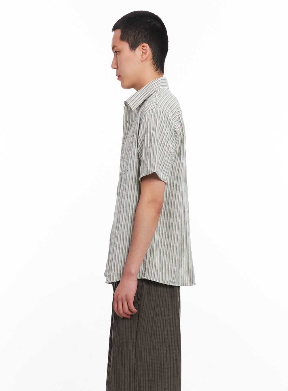 Men's Striped Collared Shirt IU512
