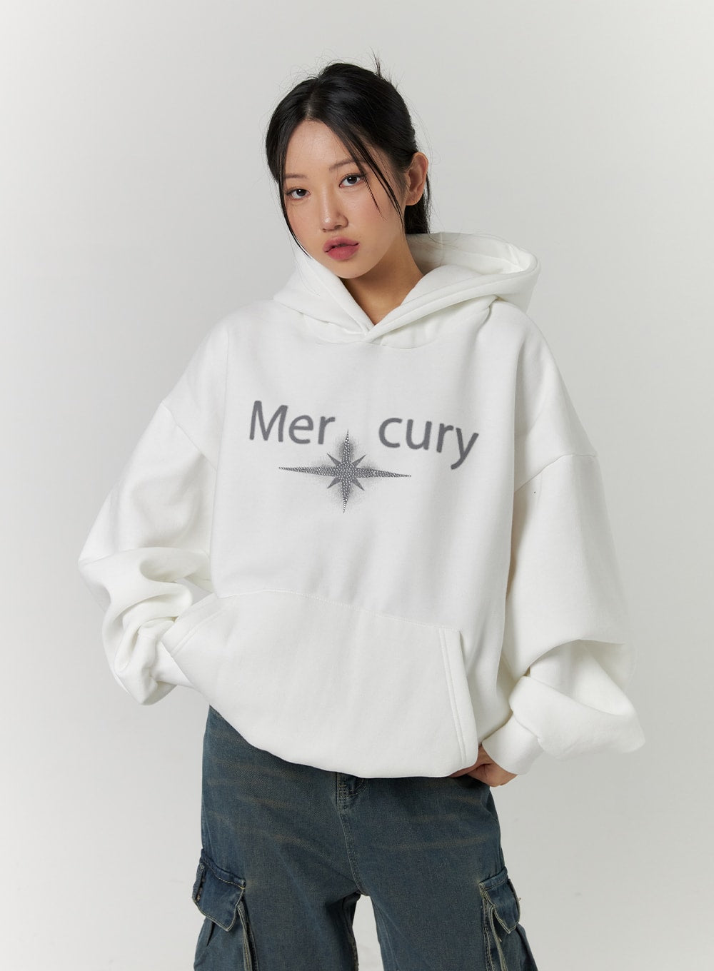 Graphic Lettering Hooded Sweatshirt CD312