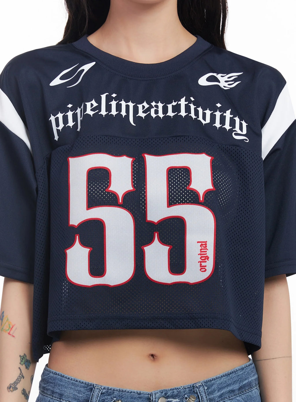 Mesh Jersey Crop Top  IC503