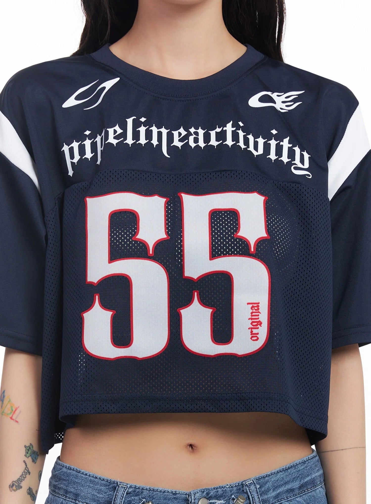 Mesh Jersey Crop Top  IC503