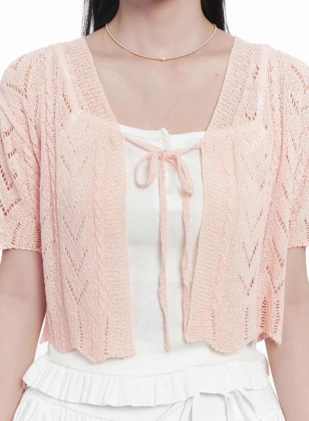 Sheer Short-Sleeve Cardigan CU523