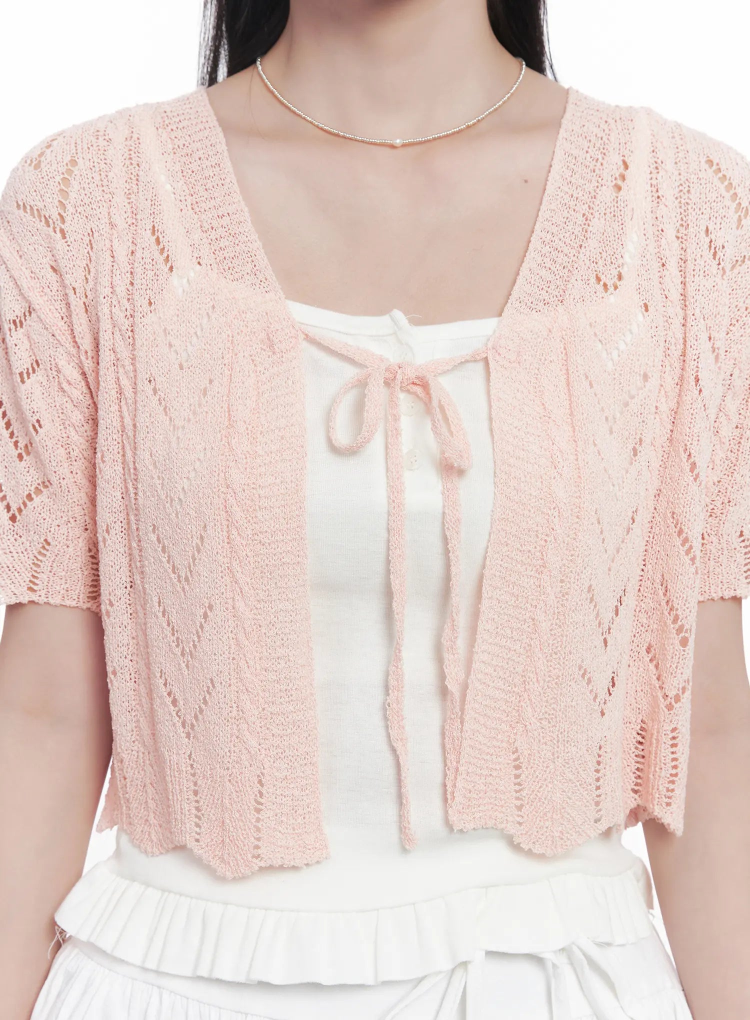 Sheer Short-Sleeve Cardigan CU523