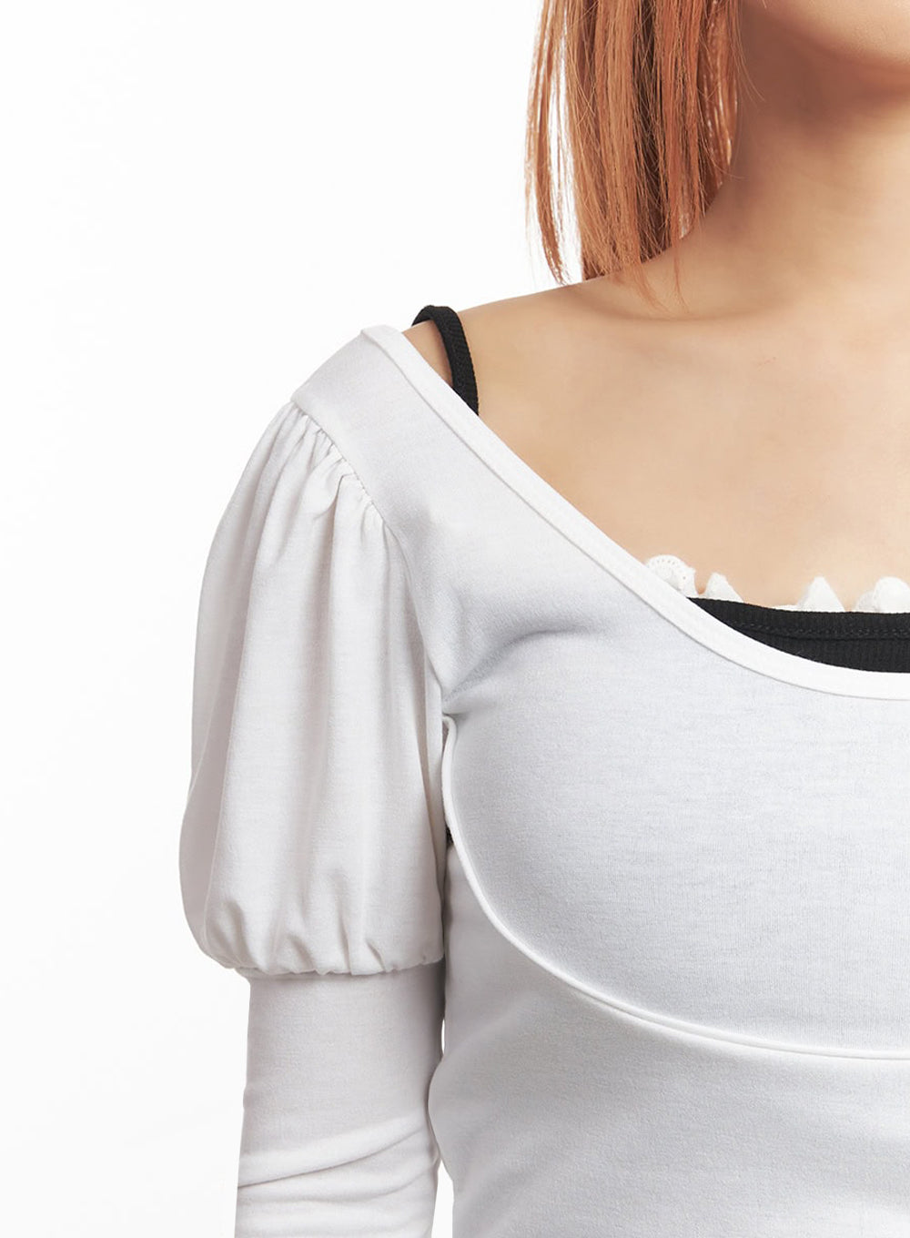 Puff-Sleeve Long Sleeve Top IA515