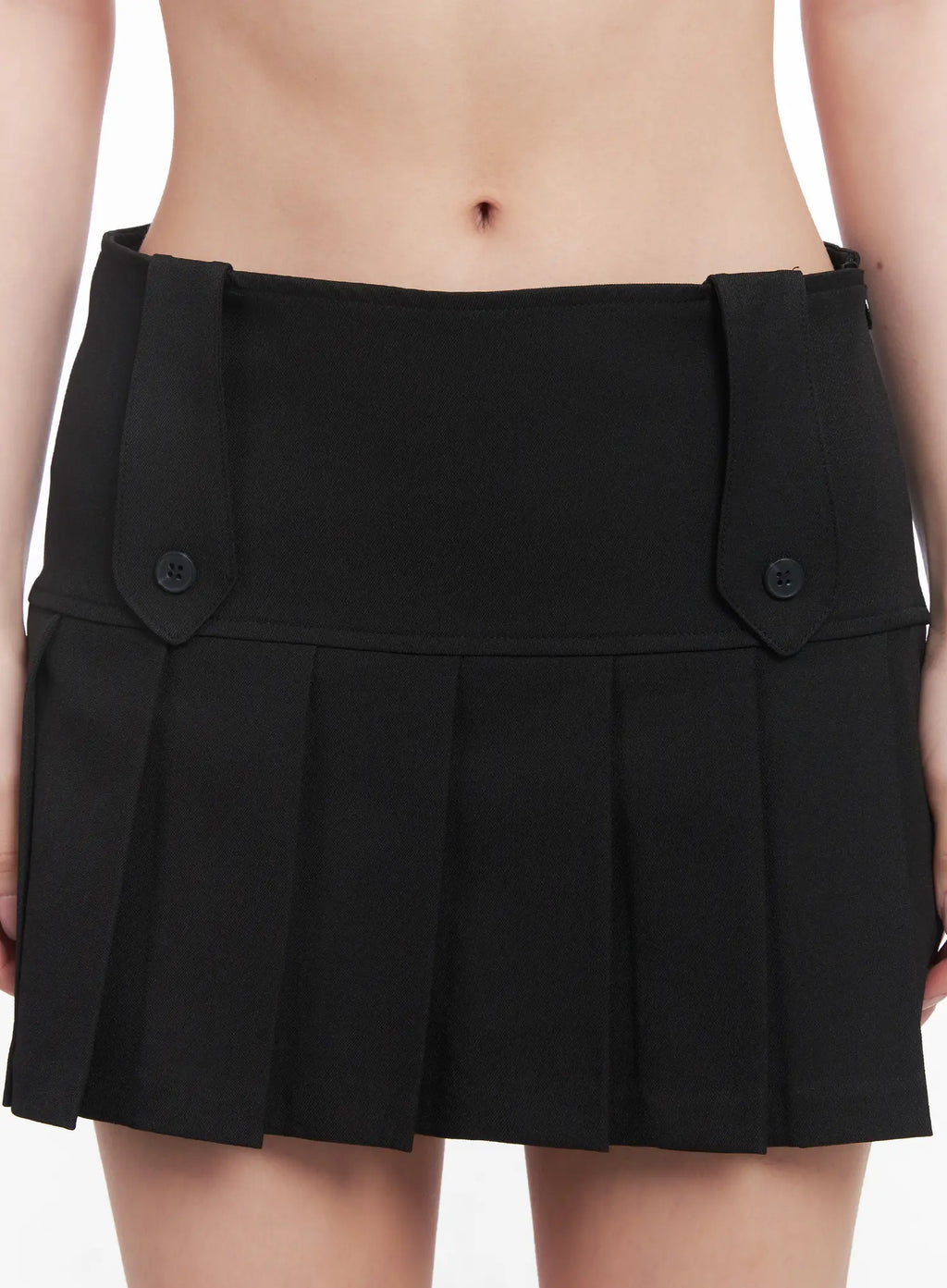 Solid Pleated Mini Skirt CU511