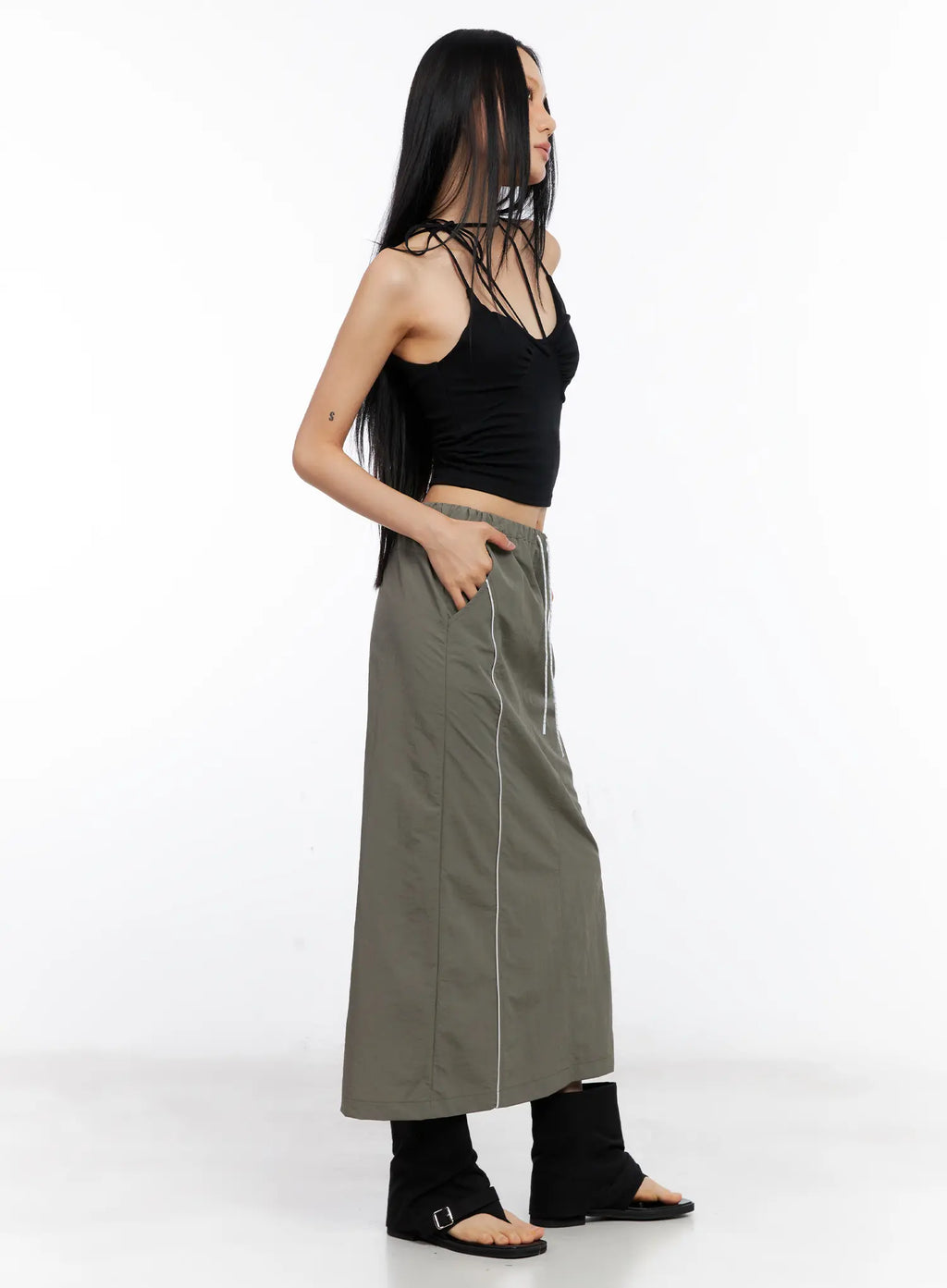 Shirred Halter Tank Top CL530