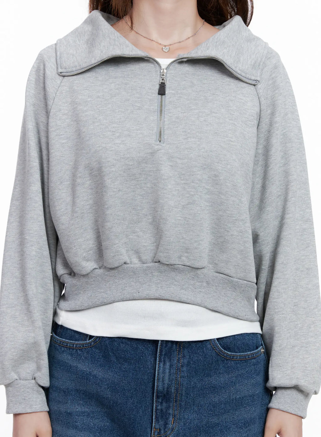 Collar Solid Half-Zip Sweatshirt CG520