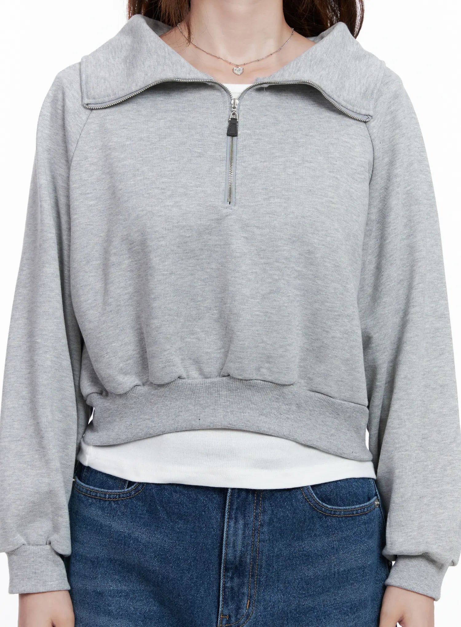 Collar Solid Half-Zip Sweatshirt CG520