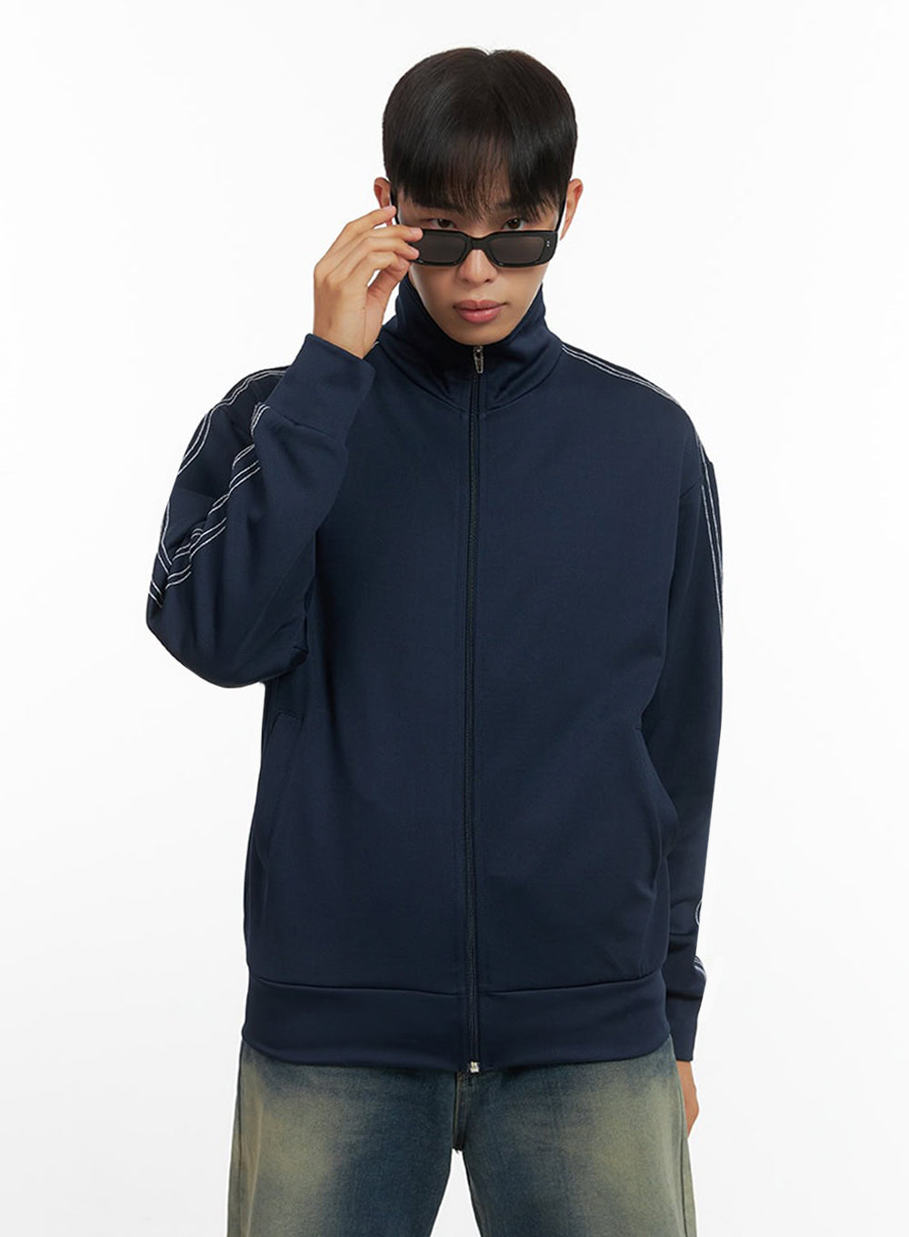 Men's Zip Up Turtleneck Track Jacket IO420