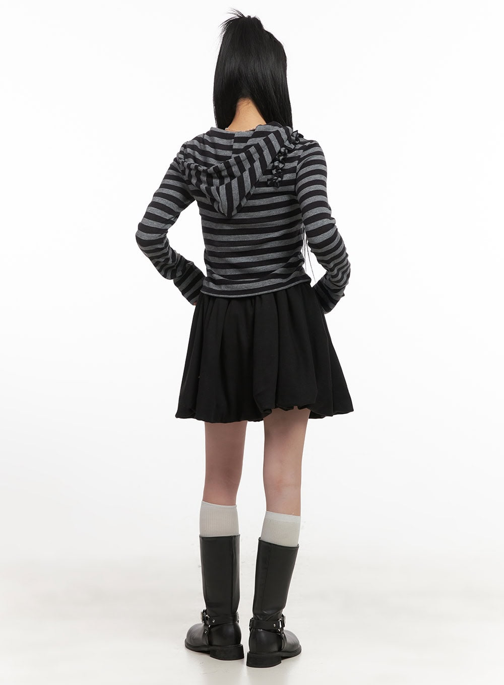 Pintuck Flare Mini Skirt CJ516