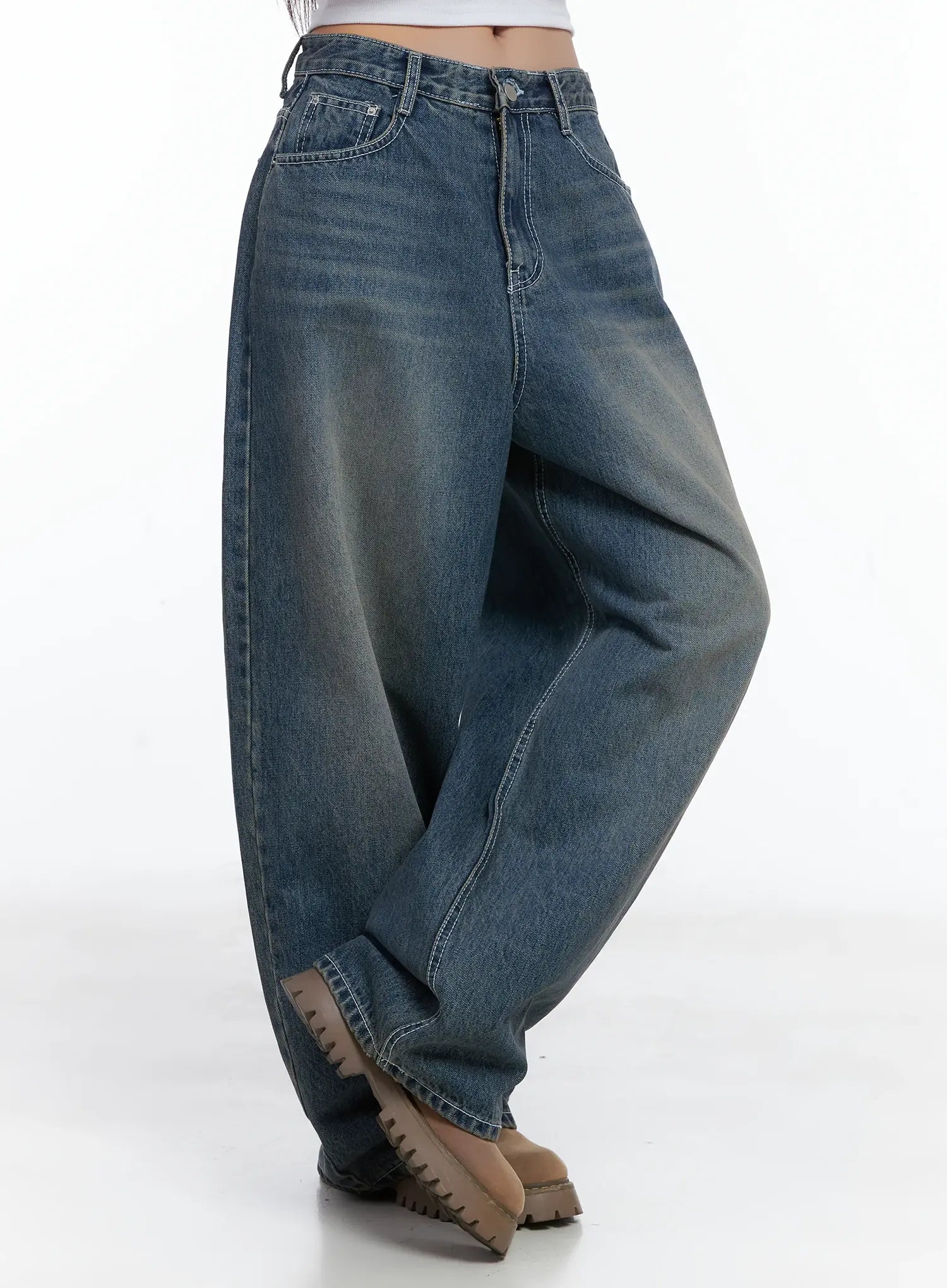 Neriah Vintage Wash Baggy Jeans CS503