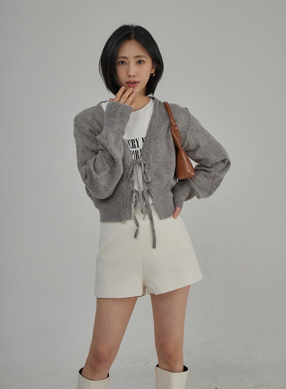 Tweed High Waist Shorts OJ304