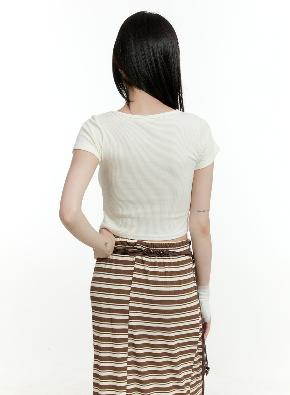 Basic Square Neck Slim Crop Top CL426