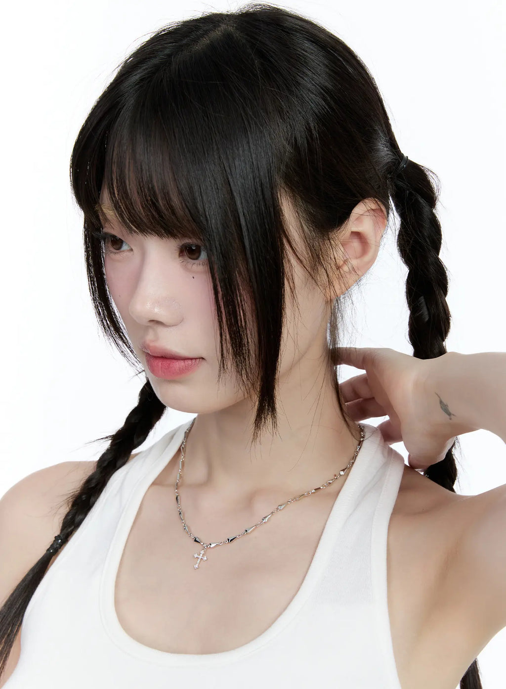 Triangle Chain Cross Pendant Necklace CG511