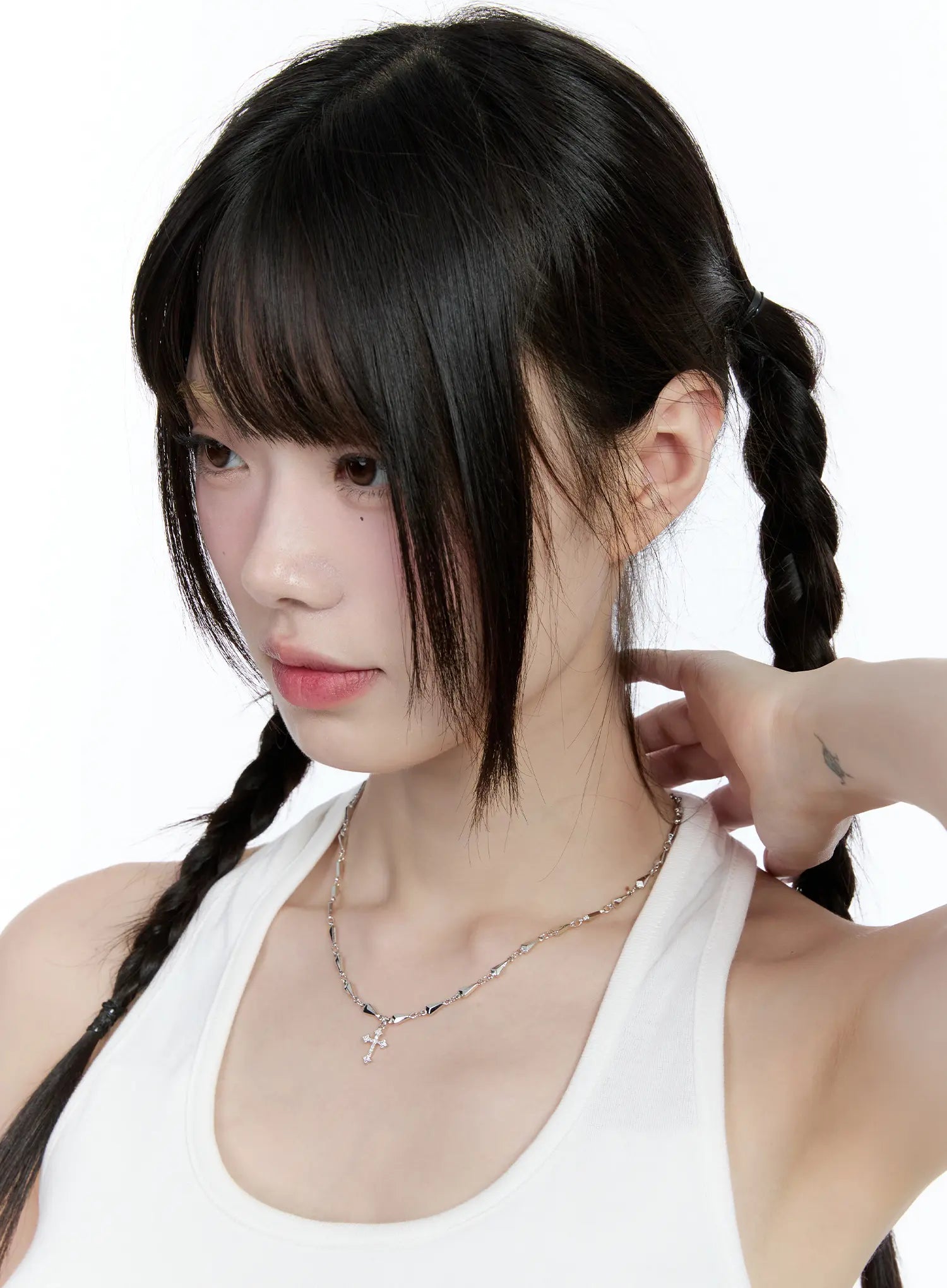 Triangle Chain Cross Pendant Necklace CG511