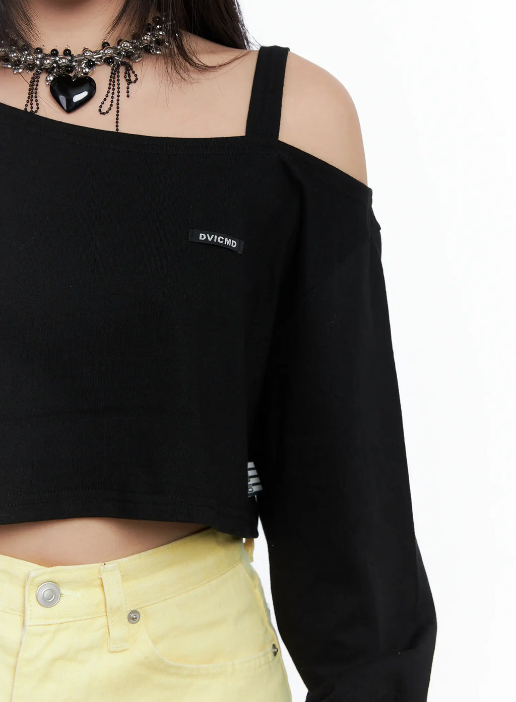 Asymmetrical Off-Shoulder Crop Top CS525