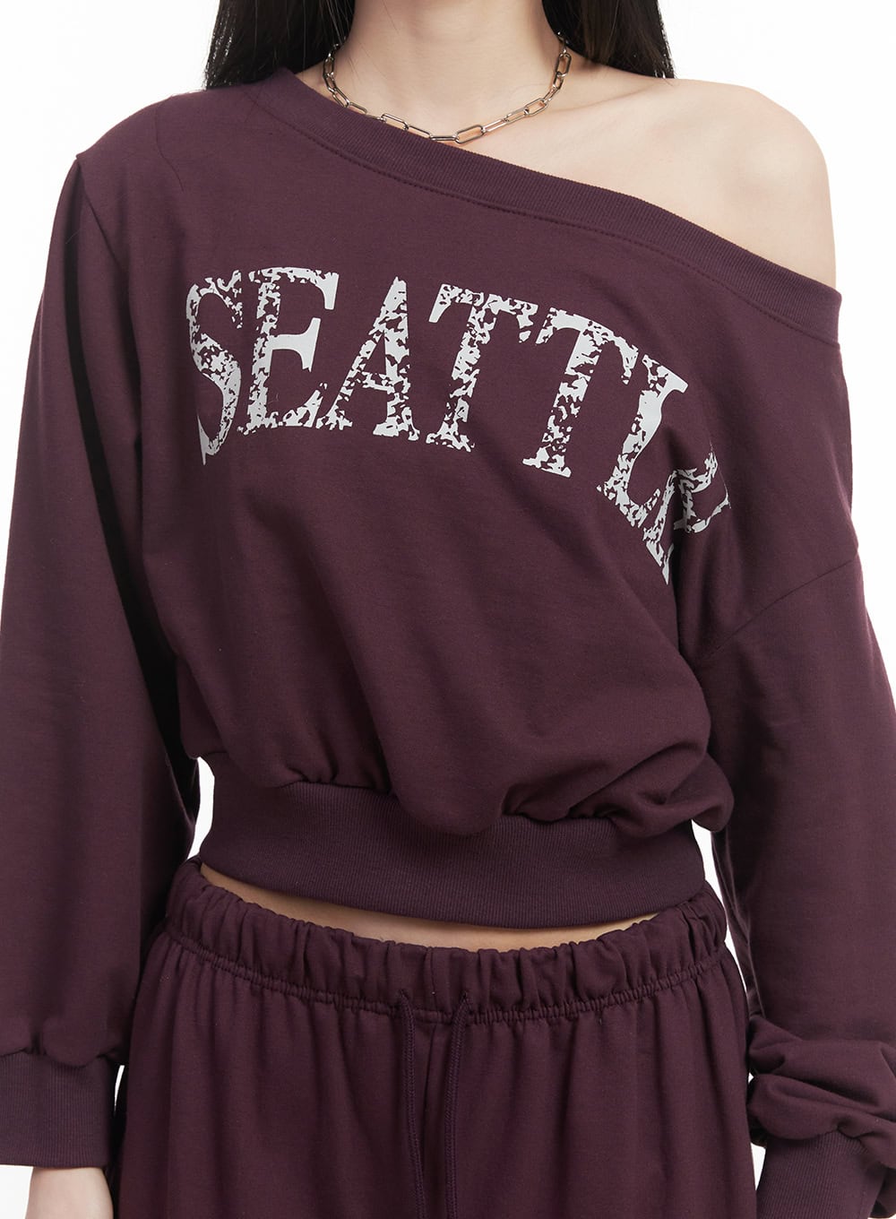 Soft Cotton Graphic Cropped Sweatshirt CF514