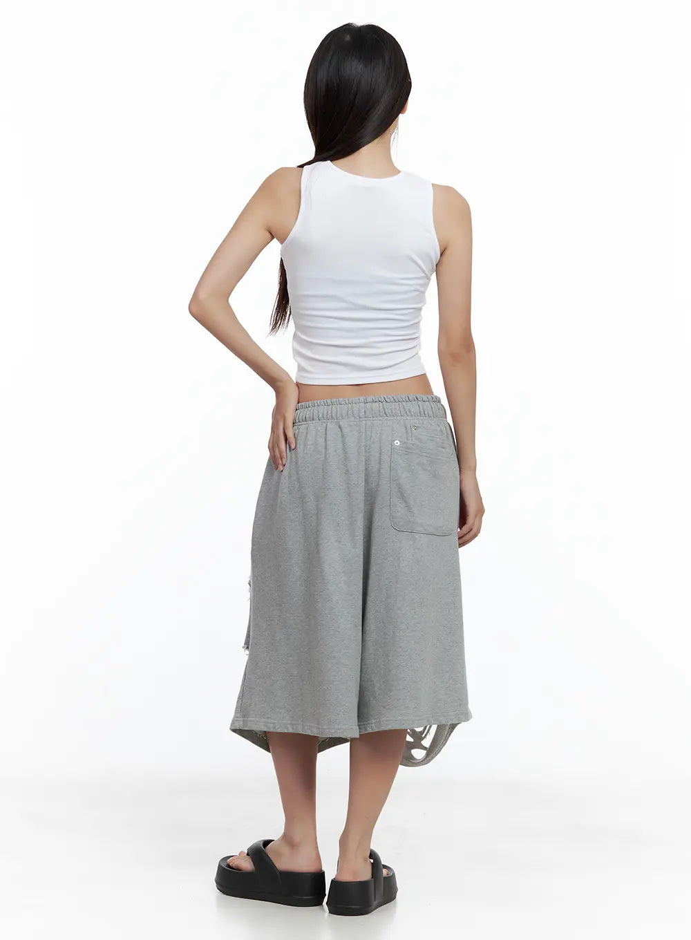 Distressed Bermuda Sweatshorts CL508